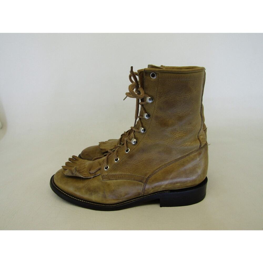 Cowtown Mens Size 8.5 D Brown Leather Laces Ankle Cowboy Western Boots